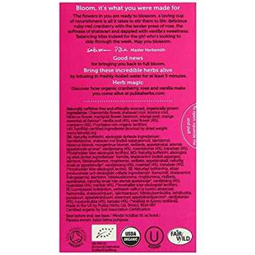 Pukka Organic Tea Bags, Womankind Herbal Tea with Shatavari, Cranberry & Rose Flower, Perfect for Balanced Harmony, 20 Count (Pack of 3) 60 Tea Bags, PP-GRCE31048