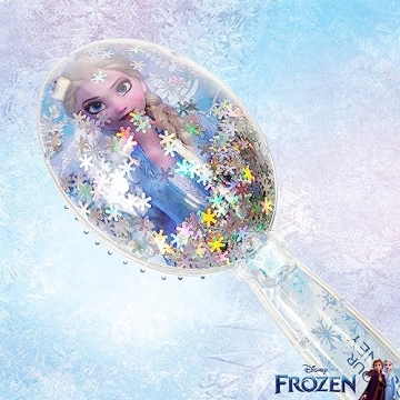 Frozen II Girls Snowflake Confetti Hair Brush for Kids