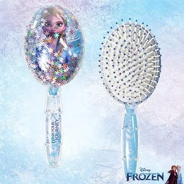 Frozen II Girls Snowflake Confetti Hair Brush for Kids
