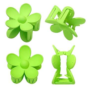 HZEYN Flower Hair Clip Matte Large Flower Claw Clip Strong Holder Hair Clips for Women Thick Hair Y2K Hair Styling Accessories 9 Light Color