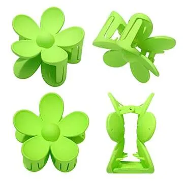 HZEYN Flower Hair Clip Matte Large Flower Claw Clip Strong Holder Hair Clips for Women Thick Hair Y2K Hair Styling Accessories 9 Light Color