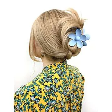 HZEYN Flower Hair Clip Matte Large Flower Claw Clip Strong Holder Hair Clips for Women Thick Hair Y2K Hair Styling Accessories 9 Light Color