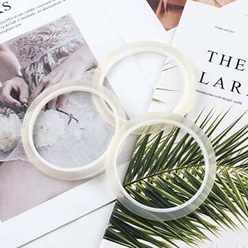 QUACOWW 3 Roll Wide Clear Floral Tape,1/4 Inch Waterproof Florist Tape Flower Stem Wrap Tape for Flower Arranging Craft, Bouquet Stem Wrapping (33 Yard/Roll)