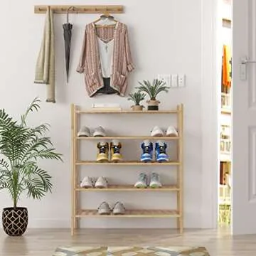 Z&L HOUSE 5-Tier Shoe Rack for Closet, Stackable Shoes Rack Organizer Free Standing Shoe Shelf for E...