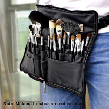 BestFire Professional Makeup Brush Bag Case Portable 22 Pockets Cosmetic Brush Holder Organizer with...
