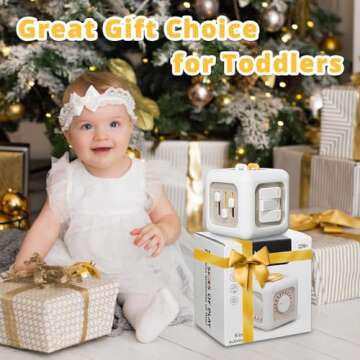 bessome Busy Activity Cube for Fine Motor Skill Learning|Montessori Toys for 1 Year Old Boy Girl|Sensory Toys for Toddler 1-3|Travel Baby Toy for 12-18 Months|First Birthday Gift for 1 Year Old