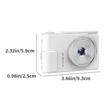 4K Digital Camera for Beginner, Mini Vlogging Camera, Cameras for Photography with 2.4in IPS HD Scre...