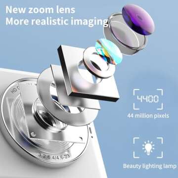 4K Digital Camera for Beginner, Mini Vlogging Camera, Cameras for Photography with 2.4in IPS HD Screen,8X Zoom, 44MP, Face Detection, Vintage Camera, Cool Stuff, Travel Essensials