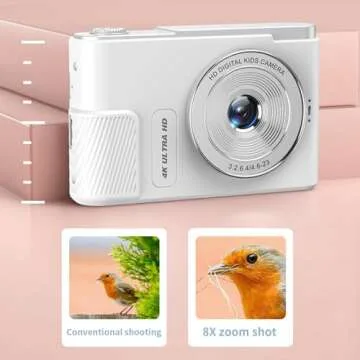 4K Mini Vlogging Camera with Optical Zoom and 44MP