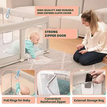 Sturdy Baby Playpen with Mat - Safe & Easy to Install