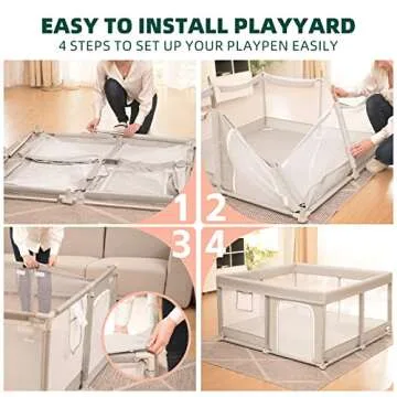Sturdy Baby Playpen with Mat - Safe & Easy to Install