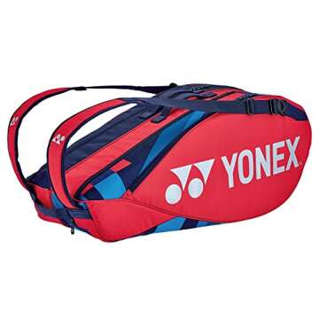 YONEX Pro Racquet Tennis Bag (6 Pack) Scarlet - Ultimate Performance and Storage Solution