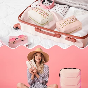 Patelai Preppy Makeup Bags - Glittery Cosmetic Organizer