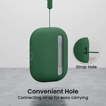 ORNARTO Compatible with AirPods Pro 2 Case 2022, Full Protective Hybrid Silicone for AirPods Pro 2nd Generation Case, Front LED Visible Skin Cover-Clover Green