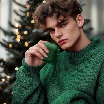 ORNARTO Compatible with AirPods Pro 2 Case 2022, Full Protective Hybrid Silicone for AirPods Pro 2nd Generation Case, Front LED Visible Skin Cover-Clover Green