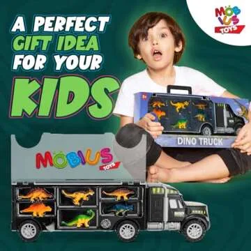 Dinosaur Truck Carrier - Dinosaur Toy for Boys, 12 Dinosaur Toys Playset - Toy Dinosaurs for Boys Age 3 & Up with More Dinosaur Figures, Dinosaur Trucks for Boys Toys Age 4-5, 6, 7 Years Old