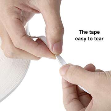 Tatuo 2 Rolls Double Sided Foam Tape PE Foam Tape Sponge Soft Mounting Adhesive(1/4 Inch by 50 Feet,White)