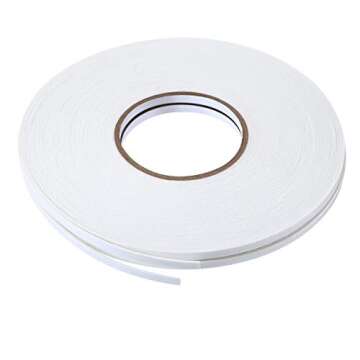 Tatuo 2 Rolls Double Sided Foam Tape PE Foam Tape Sponge Soft Mounting Adhesive(1/4 Inch by 50 Feet,White)