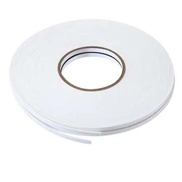 Tatuo 2 Rolls Double Sided Foam Tape PE Foam Tape Sponge Soft Mounting Adhesive(1/4 Inch by 50 Feet,White)