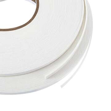 Tatuo 2 Rolls Double Sided Foam Tape PE Foam Tape Sponge Soft Mounting Adhesive(1/4 Inch by 50 Feet,White)