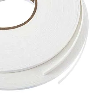 Tatuo 2 Rolls Double Sided Foam Tape PE Foam Tape Sponge Soft Mounting Adhesive(1/4 Inch by 50 Feet,White)
