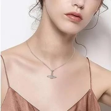 GABWE Necklace Pendant Necklace Crystal Rhinestone Necklace Y2k Aesthetic Pendant Necklace for Women Best Friend Birthday Anniversary Jewelry Gift