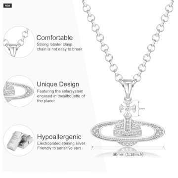 GABWE Necklace Pendant Necklace Crystal Rhinestone Necklace Y2k Aesthetic Pendant Necklace for Women Best Friend Birthday Anniversary Jewelry Gift