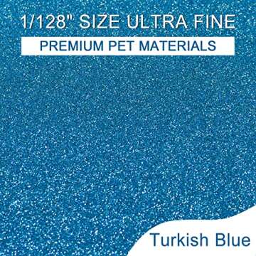 Ceya 3.5oz/ 100g Ultra Fine Glitter Powder Turkish Blue Crafts Glitter 1/128” 0.008” 0.2mm for S...