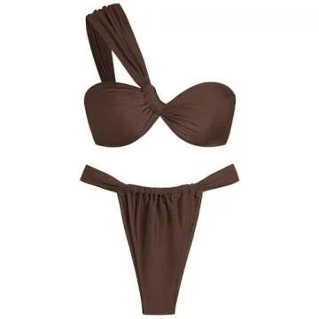 ZAFUL Women's One Shoulder Bikini Swimsuit Set
