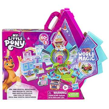 My Little Pony Mini World Magic Epic Crystal Brighthouse Toy, Buildable Playset with 5 Collectible F...