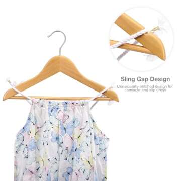 HOUSE DAY Wooden Baby Hangers for Closet 20 Pack, Kids Wooden Hangers Baby Clothes Hangers, 360° Swivel Hook Heavy Duty Toddler Hangers Baby Coat Hangers for Suits, Pants and Jackets, Natural