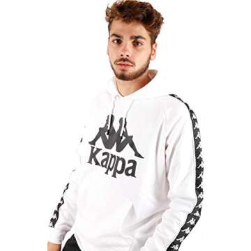 KAPPA MENS AUTHENTIC 222 BANDA HURTADO HOODIE 303WH20-A19 WHITE-BLACK XL
