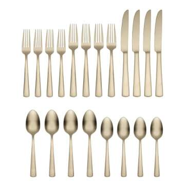 Oneida B1025020AL21 Aptitude Champagne Satin 20 Piece Flatware Set