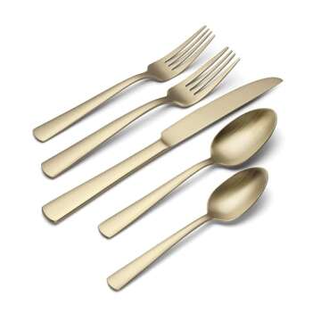 Oneida B1025020AL21 Aptitude Champagne Satin 20 Piece Flatware Set