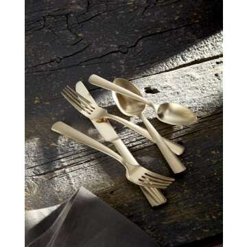 Oneida B1025020AL21 Aptitude Champagne Satin 20 Piece Flatware Set
