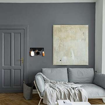 Picowe Key Holder for Wall Decorative, Adhesive Stainless Steel Key Hooks, Key Hanger Key Organizer for Wall, Towel Hook Coat Hanger for Entryway Hallway Kitchen(Three Rows,Black 1PCS)