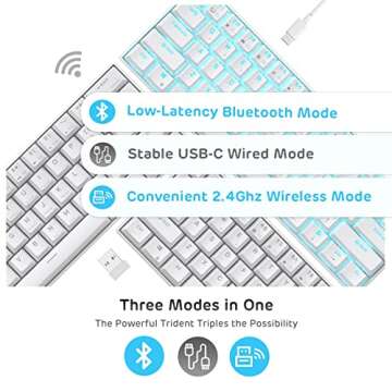 RK ROYAL KLUDGE RK61 Wireless 60% Mechanical Gaming Keyboard, Ultra-Compact 60 Keys Bluetooth Mechan...