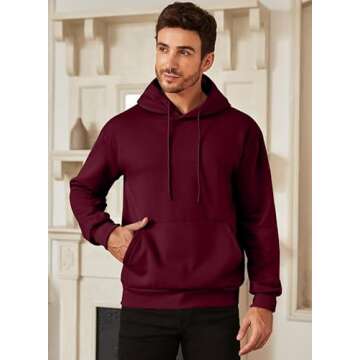 JMIERR Mens Casual Cotton Hooded Collar Drawstring Hoodies Pullover Sweatshirts Casual Long Sleeve Shirts