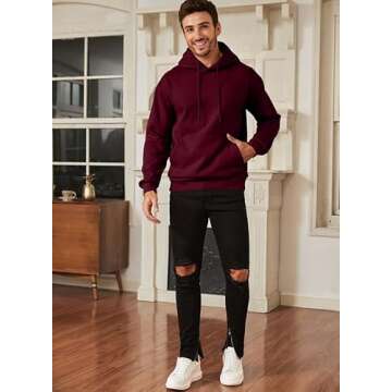 JMIERR Mens Casual Cotton Hooded Collar Drawstring Hoodies Pullover Sweatshirts Casual Long Sleeve Shirts