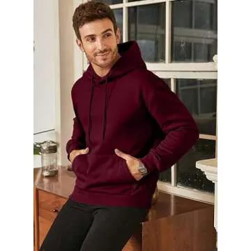 JMIERR Mens Casual Cotton Hooded Collar Drawstring Hoodies Pullover Sweatshirts Casual Long Sleeve Shirts