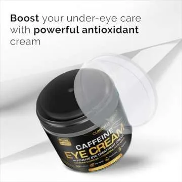 Caffeine Eye Cream For Anti Aging, Dark Circles, Bags, Puffiness. Great Under Eye Skin + Face Tightening, Eye Lift Treatment For Men & Women 1.7oz
