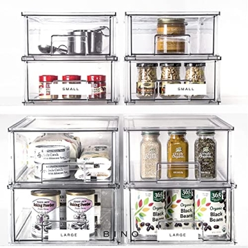 BINO | Stackable Storage Drawers, Large - Clear | THE CRATE COLLECTION | Storage Bins With Drawers Bathroom Organizers and Storage Organization and Storage Under Sink Organizer Vanity Cabinet Home