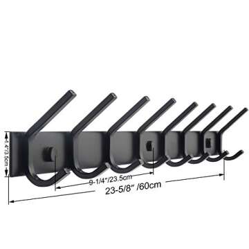 Durable WEBI Coat Rack with 8 Hooks for Wall Mounting