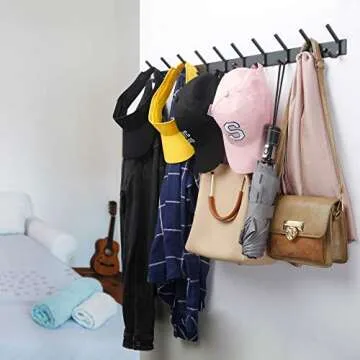 Durable WEBI Coat Rack with 8 Hooks for Wall Mounting