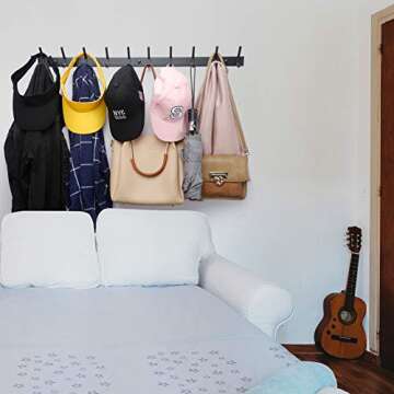 Durable WEBI Coat Rack with 8 Hooks for Wall Mounting