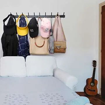Durable WEBI Coat Rack with 8 Hooks for Wall Mounting