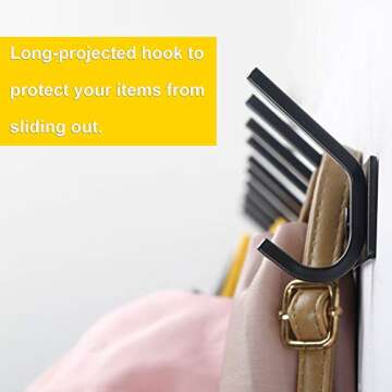 Durable WEBI Coat Rack with 8 Hooks for Wall Mounting