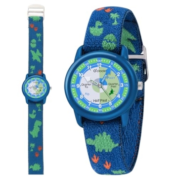 Kids Watch with Elastic Fabric Strap, Waterproof Analog Watch for Kids Ages 3-12 | Kids First Watch ...