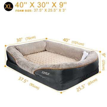 JOYELF X-Large Memory Foam Dog Bed, Orthopedic Dog Bed & Sofa with Removable Washable Cover Dog Slee...