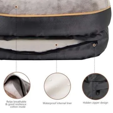 JOYELF X-Large Memory Foam Dog Bed, Orthopedic Dog Bed & Sofa with Removable Washable Cover Dog Sleeper for Large Dogs